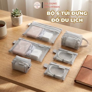 Bộ 6 Túi Đựng Đồ Du Lịch Lưới Mesh APTLYFINDS Túi Đựng Phụ Kiện Cao Cấp, Tiện Lợi, Bền Bỉ Khô Thoáng