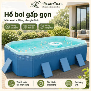 WTHB bể bơi ngoài trời cho gia đình – loại lớn, gấp gọn, không cần bơm hơi, phù hợp 1-10 người, không cần máy bơm