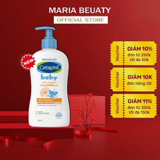 Sữa Tắm Gội Dưỡng Ẩm Cho Bé Cetaphil Baby Wash & Shampoo 2in1 400ml Dịu Lành Giữ Ẩm Mềm Mịn