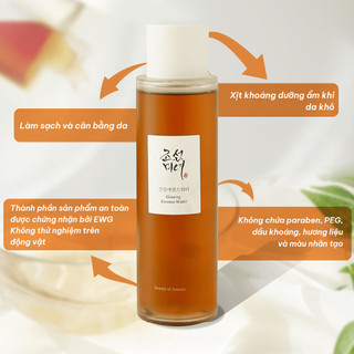 Toner nhân sâm cấp ẩm Beauty Of Joseon Ginseng Essence Water 150ml / Green Plum Refreshing Toner: AHA + BHA 150 ml
