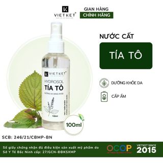 100ml Nước cất tía tô - xịt dưỡng da tía tô Vietket- Cấp nước, dưỡng da khoẻ, tự nhiên, nguyên chất