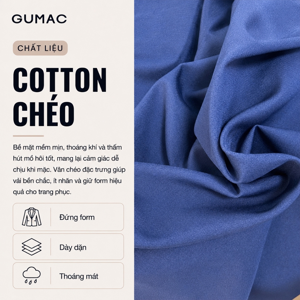 Đầm Chữ A Nữ GUMAC Váy Công Sở Xòe Phối Cổ Bâu Sen Tiểu Thư Có Túi Vải Cotton LDE0821