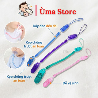 Dây Đeo Chống Rơi Đồ Chơi Cho Bé Dây Đai Silicon Co Giãn Treo Bình Sữa Gặm Nướu Ti Giả - umastore_vn