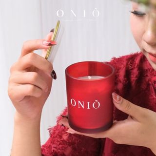 Nến thơm hũ thuỷ tinh Đỏ Handmade, Decor Phòng Ngủ & Thư Giãn, Quà tặng - Chu Sa Candle ONIÕ