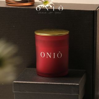 Nến thơm hũ thuỷ tinh Đỏ Handmade, Decor Phòng Ngủ & Thư Giãn, Quà tặng - Chu Sa Candle ONIÕ
