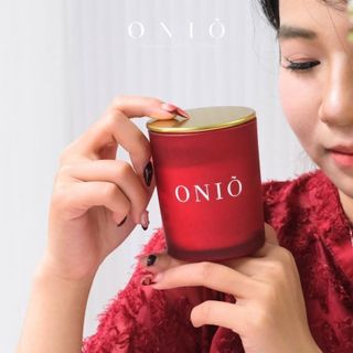 Nến thơm hũ thuỷ tinh Đỏ Handmade, Decor Phòng Ngủ & Thư Giãn, Quà tặng - Chu Sa Candle ONIÕ
