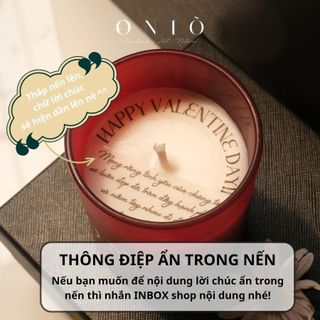 Nến thơm hũ thuỷ tinh Đỏ Handmade, Decor Phòng Ngủ & Thư Giãn, Quà tặng - Chu Sa Candle ONIÕ