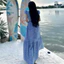 Đầm Maxi Kẻ Maxi Nhà Linh MNL-MK26 - Váy Dài Hai Lớp Chất Thô Hàn Cao Cấp, Che Bụng, Tôn Dáng Thanh Lịch, Đi Chơi,Đi Dạo