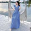 Đầm Maxi Kẻ Maxi Nhà Linh MNL-MK26 - Váy Dài Hai Lớp Chất Thô Hàn Cao Cấp, Che Bụng, Tôn Dáng Thanh Lịch, Đi Chơi,Đi Dạo