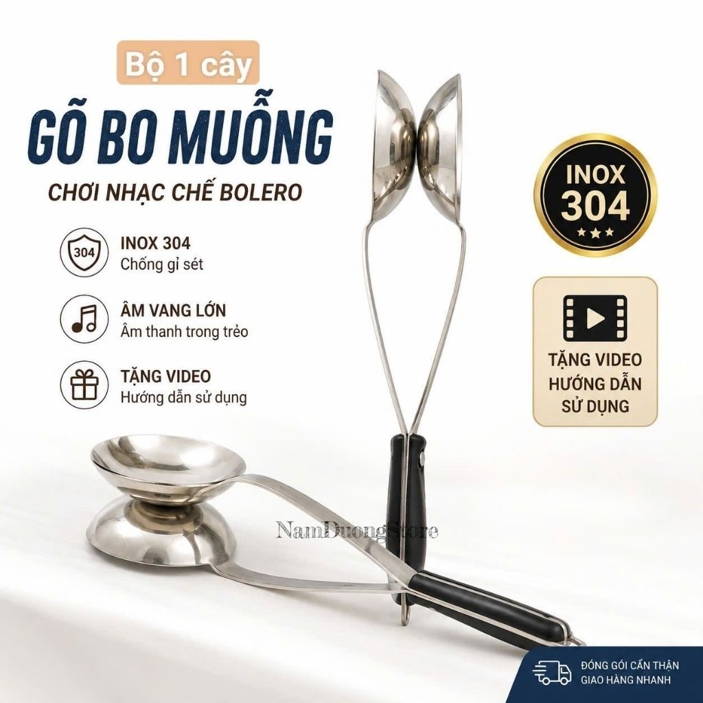 Gõ bo muỗng inox chơi nhạc chế bolero thánh gõ muỗng