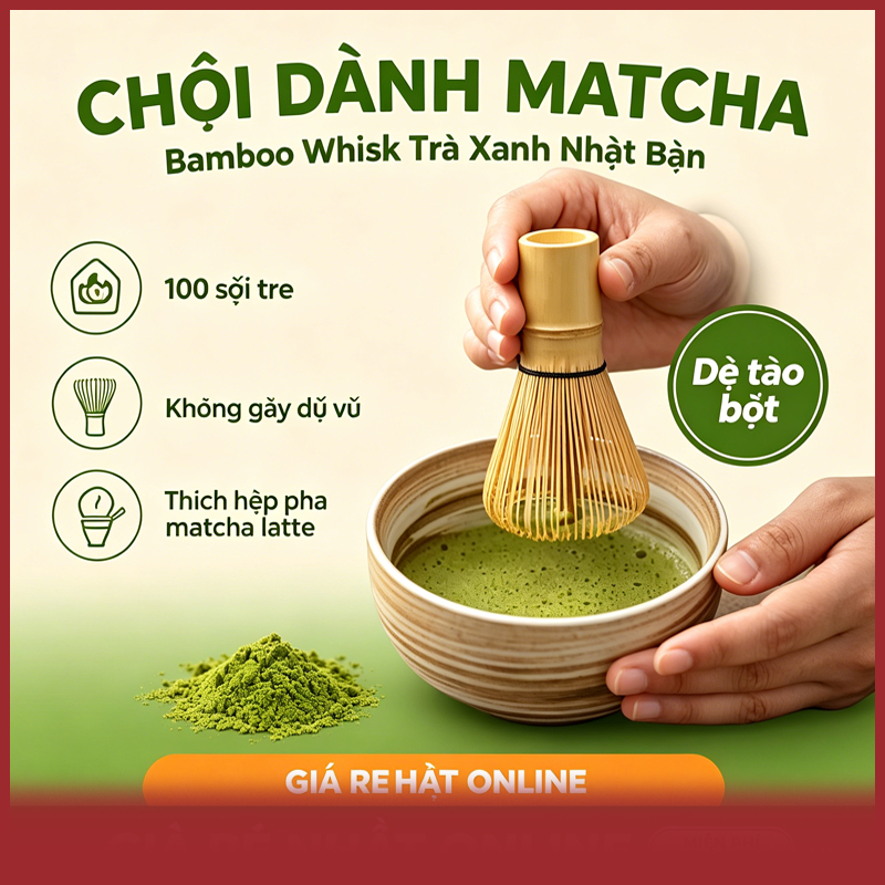 Chổi đánh matcha Nhật Bản Trà Matcha Whisk (Chasen) Trà muỗng muỗng (chashaku) Matcha trà mới