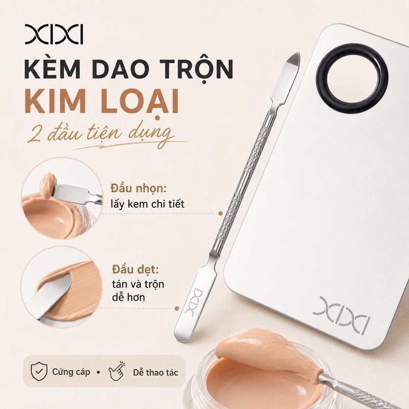 XIXI GJ205 Bảng Pha Kem Nền Kèm Dao Trộn, Khay Trộn Makeup Dễ Làm Sạch, Pha Kem Nền & Che Khuyết Điểm
