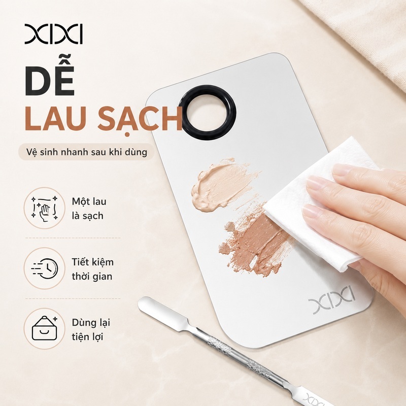 XIXI GJ205 Bảng Pha Kem Nền Kèm Dao Trộn, Khay Trộn Makeup Dễ Làm Sạch, Pha Kem Nền & Che Khuyết Điểm