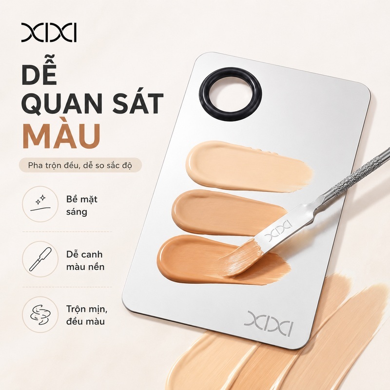 XIXI GJ205 Bảng Pha Kem Nền Kèm Dao Trộn, Khay Trộn Makeup Dễ Làm Sạch, Pha Kem Nền & Che Khuyết Điểm