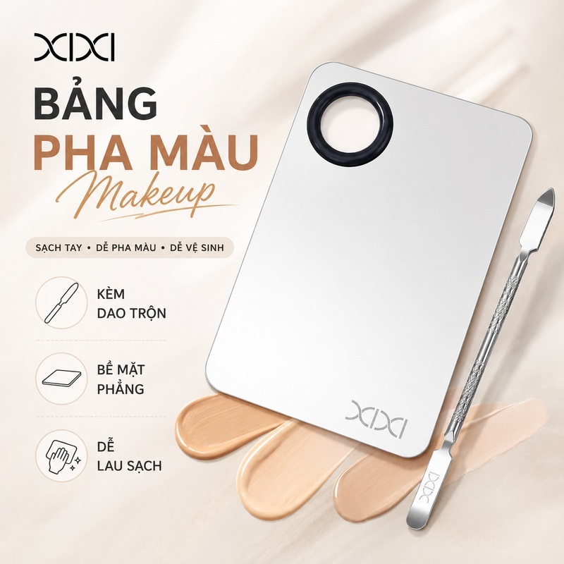 XIXI GJ205 Bảng Pha Kem Nền Kèm Dao Trộn, Khay Trộn Makeup Dễ Làm Sạch, Pha Kem Nền & Che Khuyết Điểm