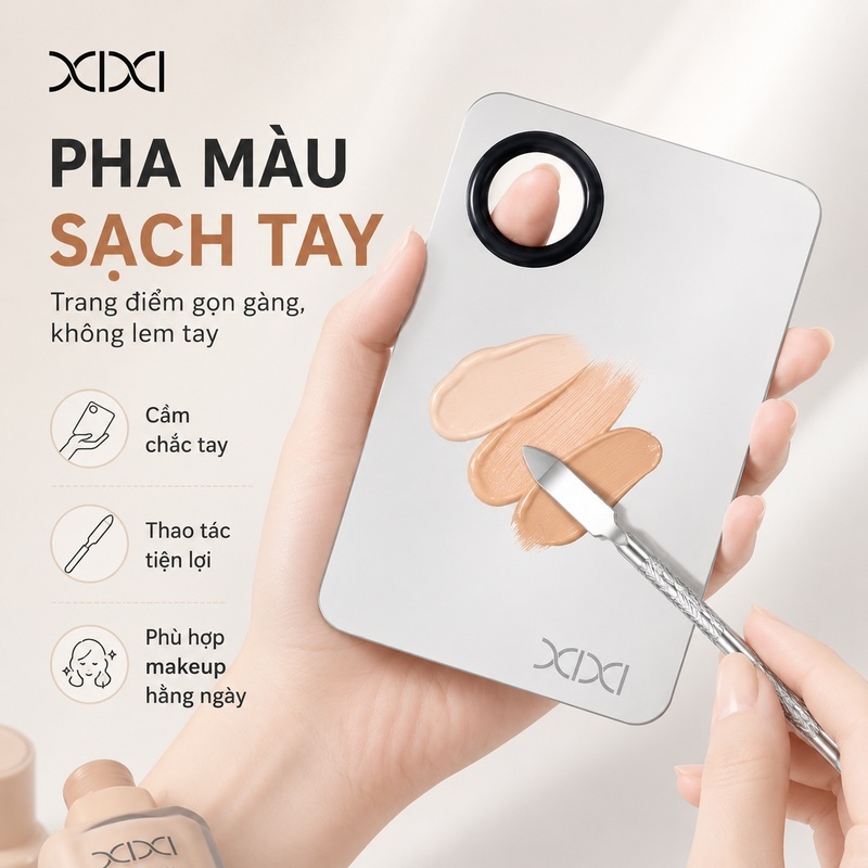 XIXI GJ205 Bảng Pha Kem Nền Kèm Dao Trộn, Khay Trộn Makeup Dễ Làm Sạch, Pha Kem Nền & Che Khuyết Điểm