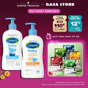 Sữa Tắm Gội Cho Bé CETAPHIL BABY CALENDULA Hương Hoa Cúc 400ml Dịu Nhẹ Phù Hợp Với Làn Da Bé