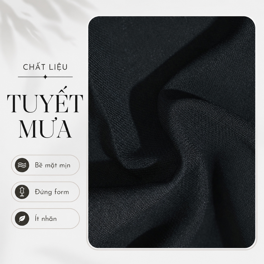 Quần Ống Đứng Nữ 95cm GUMAC Quần Tây Công Sở Lưng Cao Có Túi Vải Tuyết Mưa Cạp Cao Tôn Dáng LQF1002