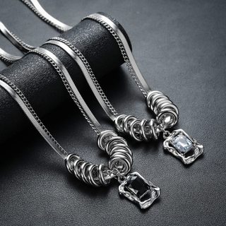 SNUOFO - Vòng cổ nam layer nhiều lớp dây chuyền titan nam nữ dạng Thiết kế hai lớp cá tính - Nhiều tùy chọn