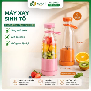 Máy Xay Sinh Tố Mini Cầm Tay 420ml Sạc USB Tích Điện Xay Nhanh Gọn Nhẹ Mang Đi Du Lịch