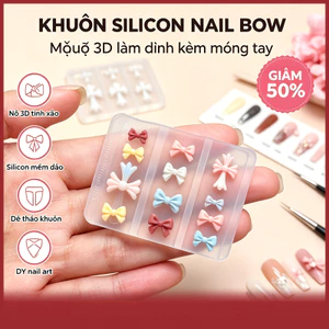 khuôn silicon nail Bowknot khuôn cho móng tay nghệ thuật dập stencils UV Gel đánh bóng thiết kế trang trí nội thất