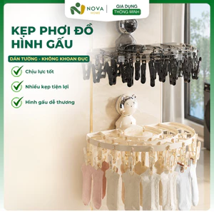 Giá Phơi Đồ Đa Năng 27 Kẹp Gập Gọn Treo Tường Hút Chân Không Xoay 360° Tiện Lợi Phơi Đồ Lót, Vớ