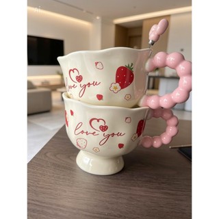 Ly dễ thương uống trà, cà phê, màu sắc tươi sáng, thích hợp làm quà tặng, có hộp và muỗng A460-1