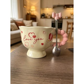 Ly dễ thương uống trà, cà phê, màu sắc tươi sáng, thích hợp làm quà tặng, có hộp và muỗng A460-1