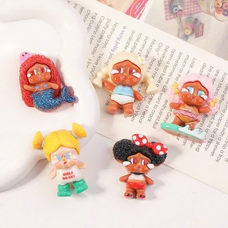 Set Charm Crybaby Mùa Hè Biển Xanh – Nàng Tiên Cá, Bé Lướt Sóng, Cô Bé Khóc Nhè Resin Trang Trí Dép Dễ Thương