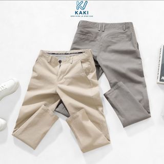 Quần dài kaki nam chuẩn form, KVKaki Slimfit, kaki cotton chất dày xịn co giãn, đanh mịn, lịch sự