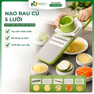 Bộ Nạo Rau Củ 5 Trong 1 Đa Năng, 5 Lưỡi Thay Thế, Cắt Lát Thái Sợi An Toàn Cho Nhà Bếp Của Bạn