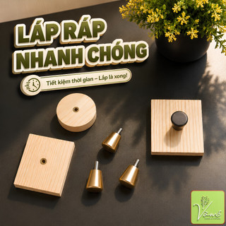 Móc Gỗ Dán Tủ ( Chốt Hợp Kim Cao Câp ) - Gỗ Thông Mỹ Vòm Decor, Keo Nano Siêu Dính, Treo Túi Xách, Khăn, Chìa Khóa,.....