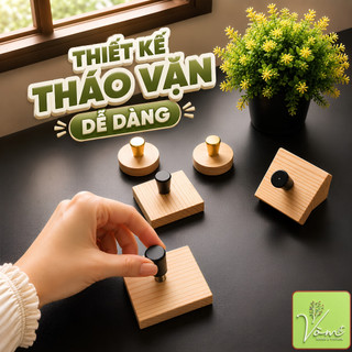 Móc Gỗ Dán Tủ ( Chốt Hợp Kim Cao Câp ) - Gỗ Thông Mỹ Vòm Decor, Keo Nano Siêu Dính, Treo Túi Xách, Khăn, Chìa Khóa,.....