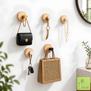 Móc Gỗ Dán Tủ ( Chốt Hợp Kim Cao Câp ) - Gỗ Thông Mỹ Vòm Decor, Keo Nano Siêu Dính, Treo Túi Xách, Khăn, Chìa Khóa,.....