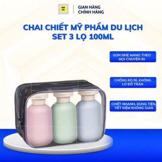 Chai Chiết Mỹ Phẩm Du Lịch Set 3 Lọ 100ml Home Max, Bình Chiết Chống Rò Rỉ, Tiện Mang Theo