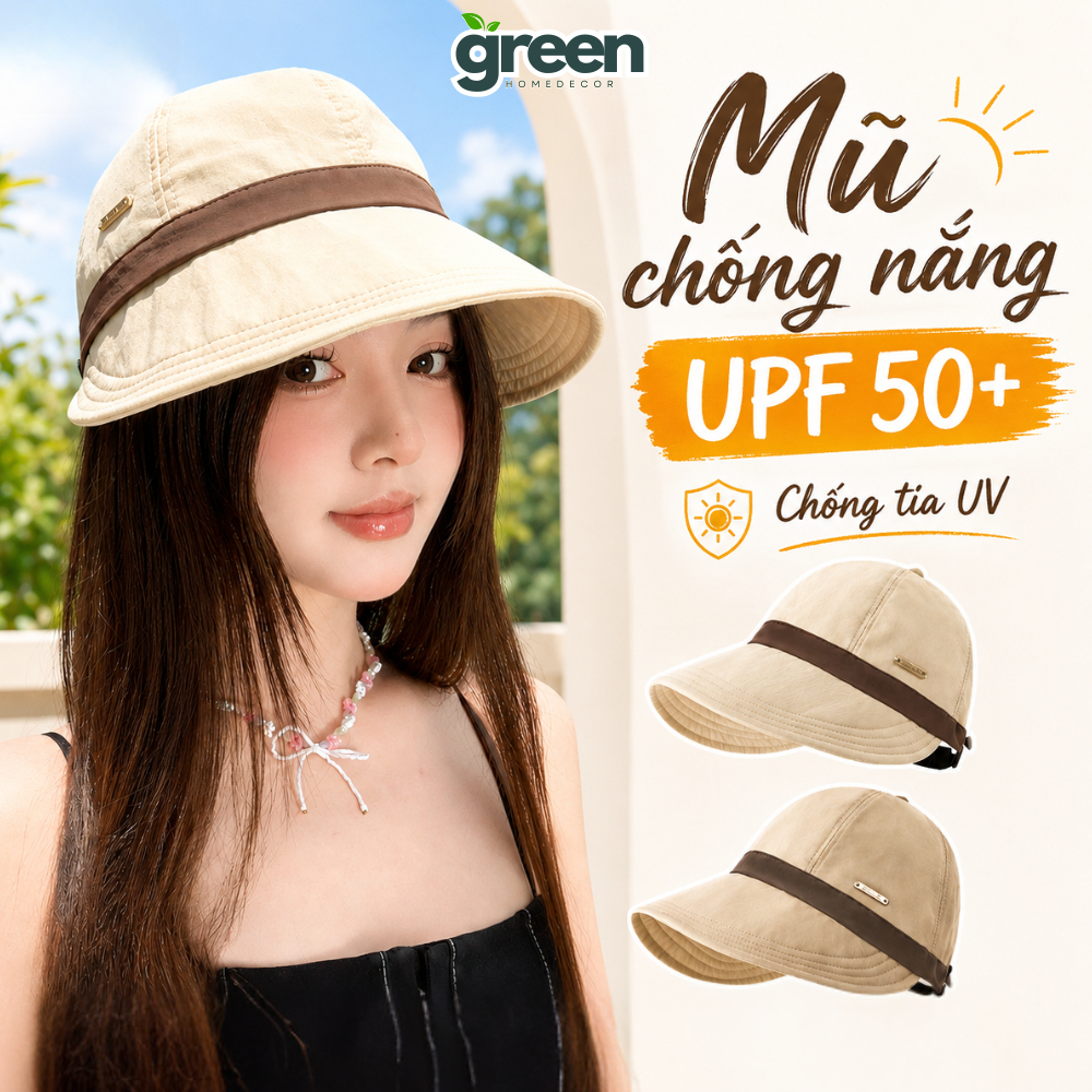 (SẴN) Mũ Chống Nắng Nữ Vành Rộng Phối Viền Thời Trang, Mũ Bucket Chống 99% Tia UV Vải Cotton Cao Cấp