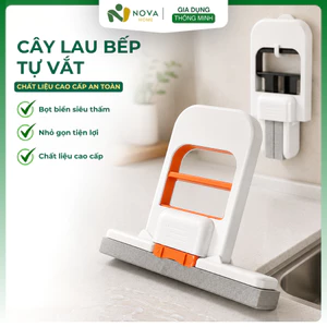 Cây Lau Bếp Mini Tự Vắt Thông Minh Đầu Bọt Biển Siêu Thấm Cán Vuông Gập Gọn Đa Chức Năng