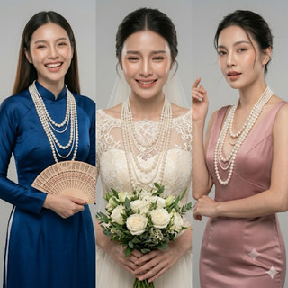 [ DAISYN ] [ N501 ] Choker, Dây Chuyền Cưới, Vòng Cổ Áo Cưới, Dây Chuyền Mang Áo Dài Dây Chuyền Ngọc Hạt Trai 5 Sợi.