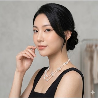 [N1116] Vòng Cổ, Dây Chuyền Ngọc Trai Nhân Tạo Mix Hạt Lớn Nhỏ, Sang Trọng - DAISYN.