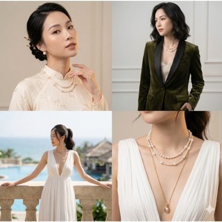[N1116] Vòng Cổ, Dây Chuyền Ngọc Trai Nhân Tạo Mix Hạt Lớn Nhỏ, Sang Trọng - DAISYN.