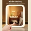 Gương Trang Điểm Để Bàn Có Đèn LED Cảm Ứng Thông Minh - Gương Đèn LED Mini Pin Sạc 2000mAh Xoay 360 Độ Cao Cấp