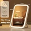Gương Trang Điểm Để Bàn Có Đèn LED Cảm Ứng Thông Minh - Gương Đèn LED Mini Pin Sạc 2000mAh Xoay 360 Độ Cao Cấp