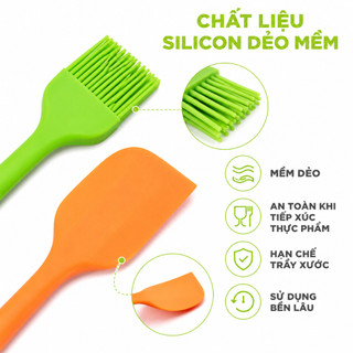 Chổi Quét Dầu, Ướp Gia Vị Silicon Chịu Nhiệt GD106 - Phới Dẹt Trộn Bột Đảo Thức Ăn Silicon