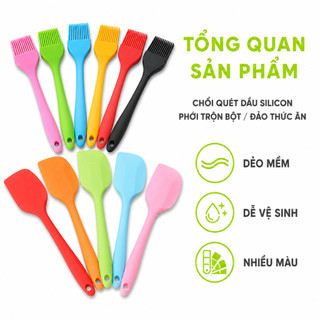 Chổi Quét Dầu, Ướp Gia Vị Silicon Chịu Nhiệt GD106 - Phới Dẹt Trộn Bột Đảo Thức Ăn Silicon