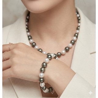 [N1143] Vòng Tay, Vòng Cổ, Dây Chuyền Mix Ngọc Nhân Tạo Màu Xanh- Xám, Trẻ Trung Thanh Lịch Cho Nữ - DAISYN