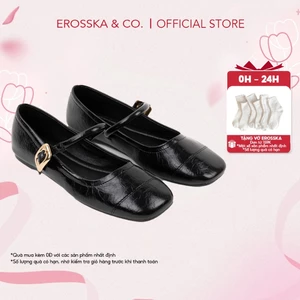 - Giày búp bê nữ ballet core mũi vuông, quai ngang phối khóa cao 2.5cm - EL084