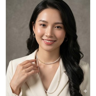 [N1141] Vòng Cổ, Dây Chuyền Mix Ngọc Nhân Tạo Hạt Trắng Vàng Trẻ Trung Thanh Lịch Cho Nữ - DAISYN