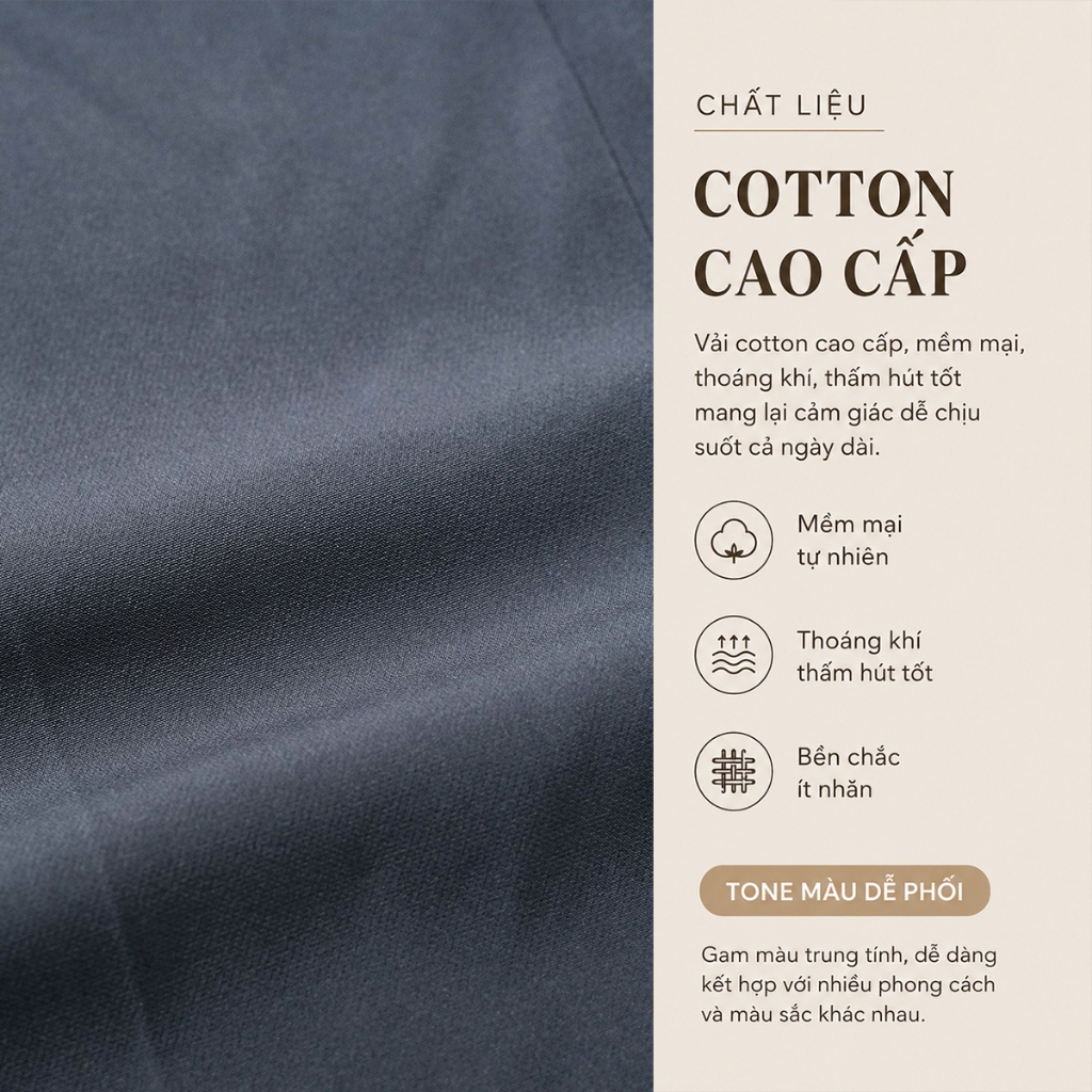 Quần Ống Suông Nữ 98cm GUMAC Lưng Cao Chất Cotton Công Sở Dáng Dài Cạp Cao Loe Nhẹ QE04001