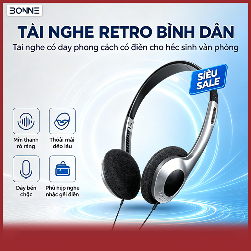 Tai nghe cho dây Cổ Điển Retro 80S CD MD WALKMAN MP3 Cổng 3.5 mm