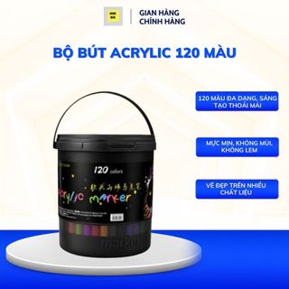 Bộ Bút Acrylic 120 Màu Home Max Vietnam, Mực Mịn Không Mùi Không Lem, Bút Tô Màu Vẽ Tranh Cao Cấp